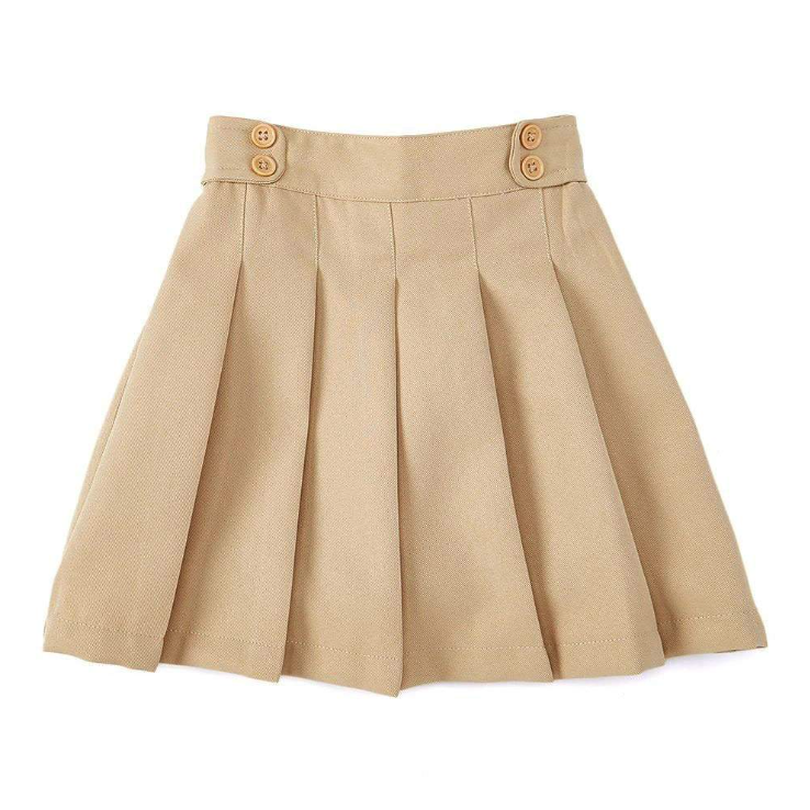 Girl Uniform Pleated Elastic Waist Skirt